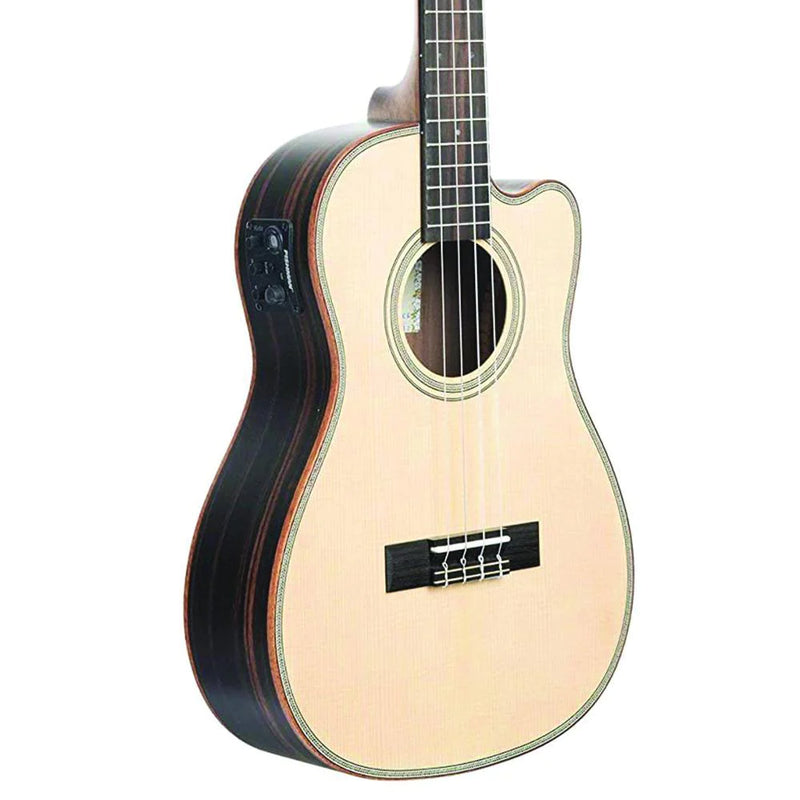 Kala Spruce and Striped Ebony Baritone Electric Ukulele