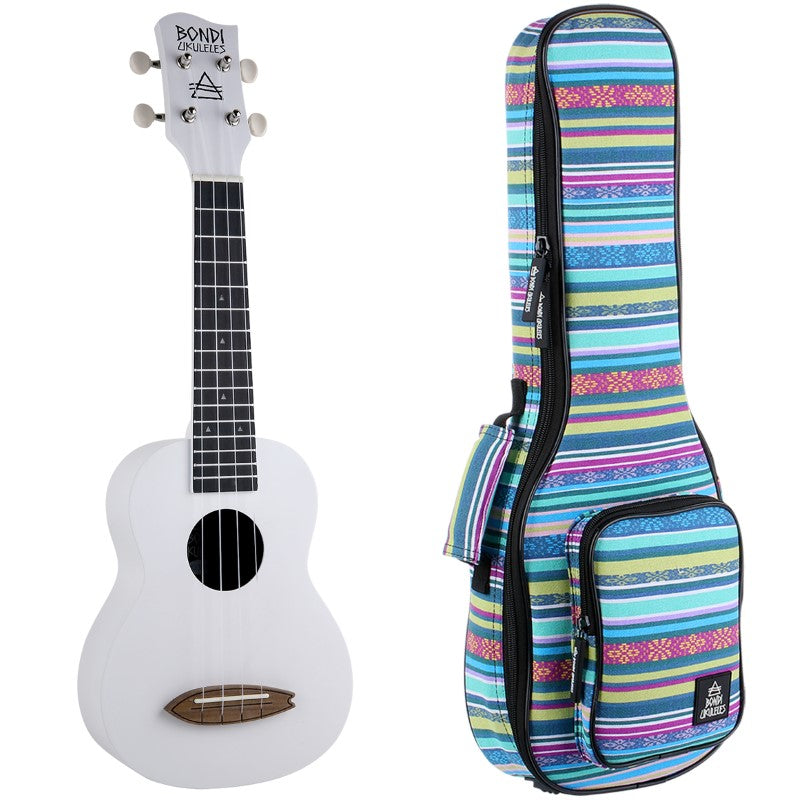 Bondi Surf Soprano Mahogany Ukulele Lit Kit Oxford White