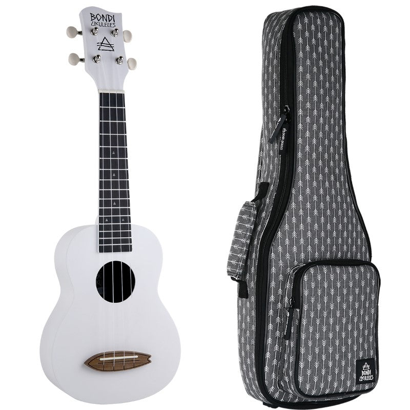 Bondi Surf Soprano Mahogany Ukulele Lit Kit Oxford White