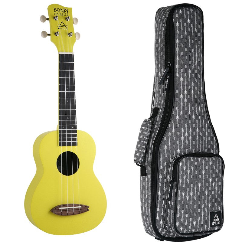 Bondi Surf Soprano Mahogany Ukulele Lit Kit Blazing Yellow